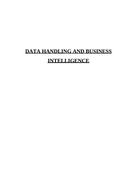 Data Handling And Business Intelligence Review And Analysis Desklib