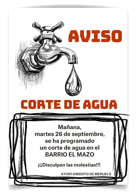 Aviso Corte De Agua En B El Mazo Ayuntamiento De Meruelo Cantabria