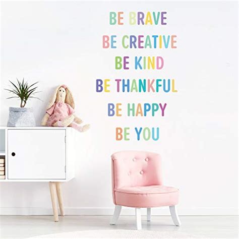 Toarti Colorful Inspirational Lettering Quote Wall Decal Be Brave Be