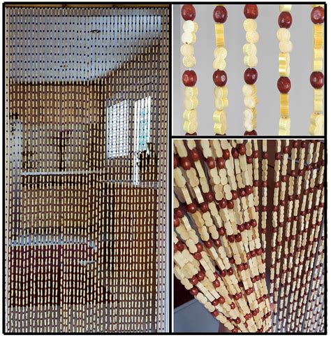 Buy Beaded String Natural Wood And Bamboo Beaded Curtain Strands