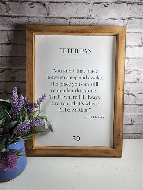 Peter Pan Storybook Distressed Quote Peter Pan Framed Wall Hanging