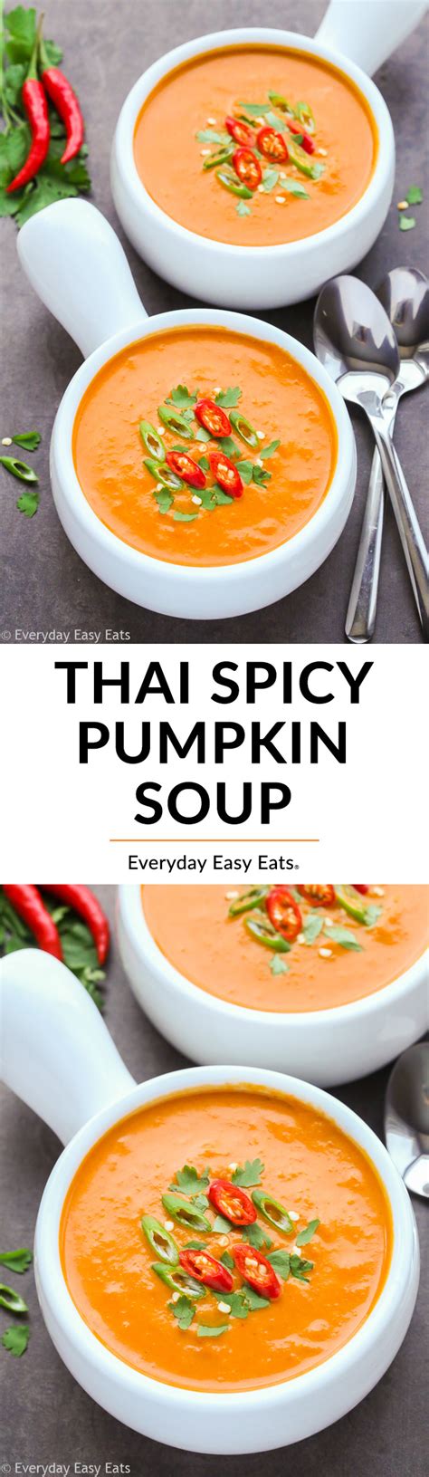 Spicy Thai Pumpkin Soup (Easy 20-Minute Recipe!) - Everyday Easy Eats