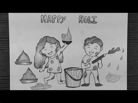 Holi Festival Drawing || How To Draw Celebration Drawing || Easy Kids ...