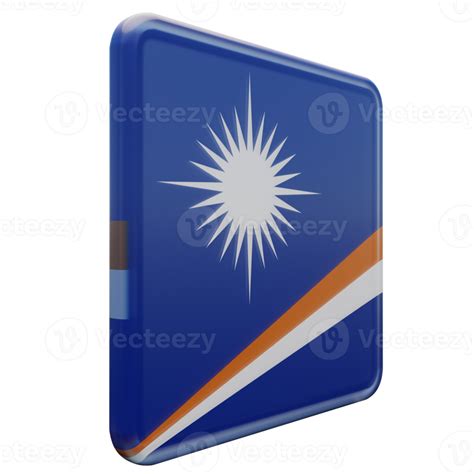 Marshall Islands Left View 3d Textured Glossy Square Flag 10869556 PNG