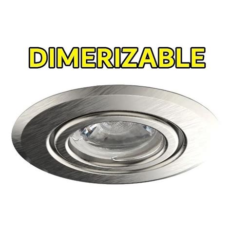 LUZ DESING Spot Embutir Movil Acero Dicroica Led 7w Dimerizable