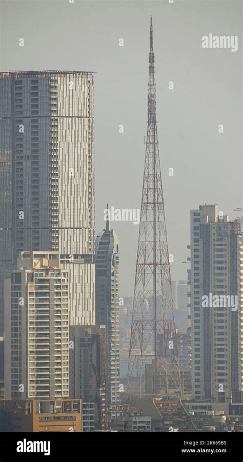 An aerial view of cityscape Mumbai surrounded by buildings Stock Photo ...