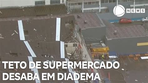 Teto De Supermercado Desaba Em Diadema Youtube