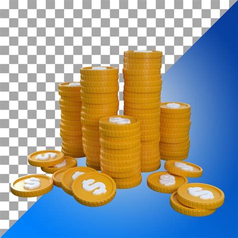 Premium Psd Dollar Coins Stack D Icon