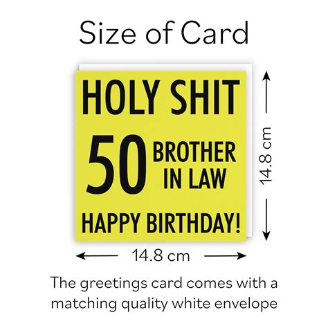 50th Brother In Law Birthday Card Holy Shit Hunts England