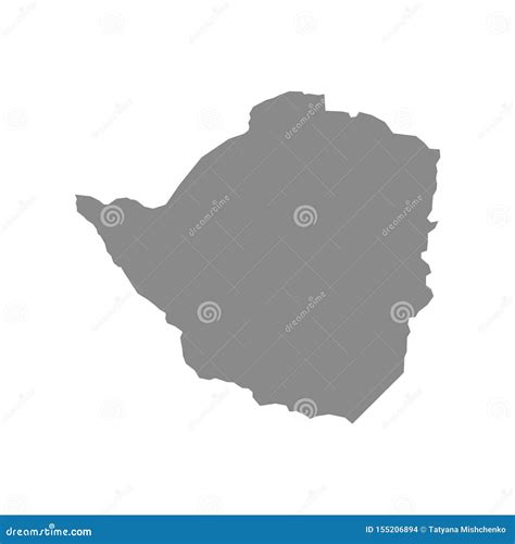 Mapa Gris De Zimbabwe En El Vector Blanco Del Fondo Stock De