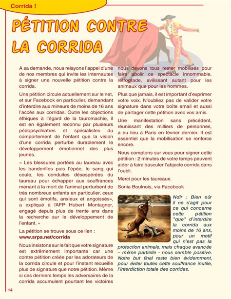 Pétition contre la corrida