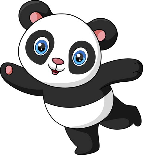 Cute Baby Cartoon Panda Dancing 24589775 Vector Art At Vecteezy