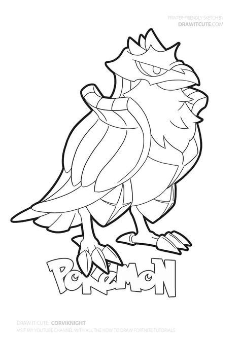 Corviknight Coloring Page Coloring Pages