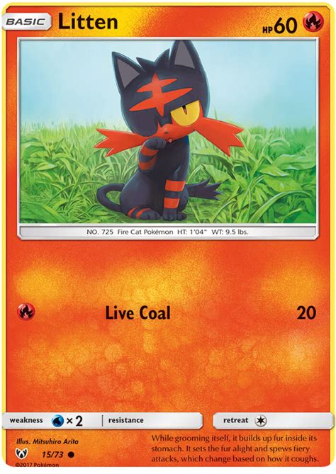 Litten Shining Legends 15 Pokemon Card