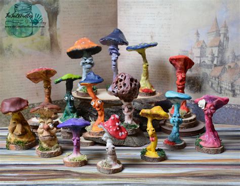 Ooak Polymer Clay Enchanted Mushrooms Miniature Etsy Uk Clay