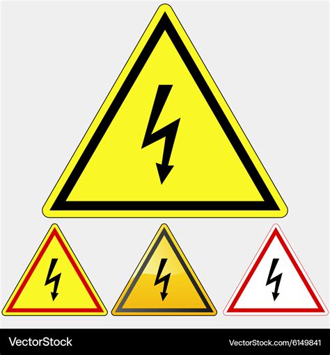 Danger Electrical Hazard Sign Royalty Free Vector Image