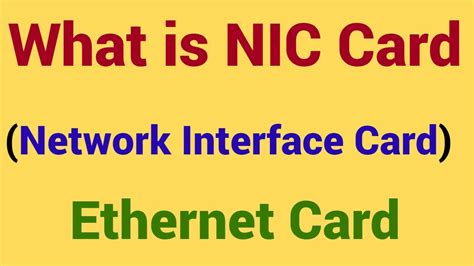 What Is Network Interface Card Nic Nic Components Mac Address