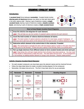 Worksheet - Drawing Ionic & Covalent Bond Diagrams - 2 Worksheet Set