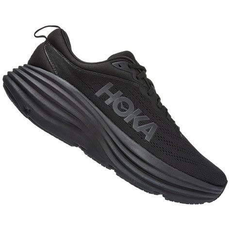 Hoka Bondi 8 Extra Wide Mens Running Shoes (Black/Black) at ...