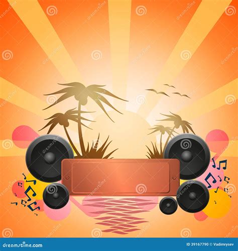 Disco Dance Tropical Music Flyer Stock Vector Image 39167790