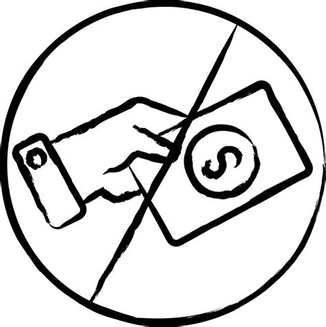 No Cash Hand Drawn Vector Illustration 35499708 Vector Art At Vecteezy
