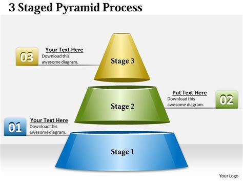 1013 Business Ppt Diagram 3 Staged Pyramid Process Powerpoint Template