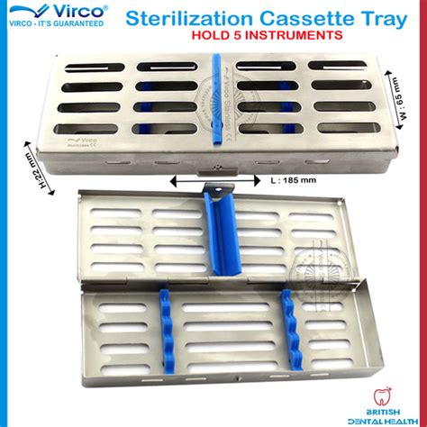 Dental Sterilization Cassette Rack Tray Hold 5 Surgical Instruments Virco