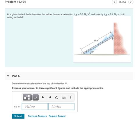 Solved Problem 16 104 At A Given Instant The Bottom A Of The Chegg