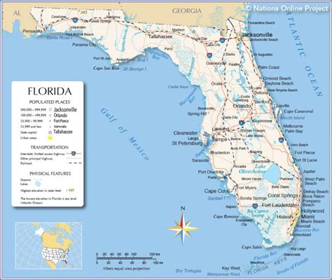 Reference Map Of Florida USA Nations Online Project - Printable Maps