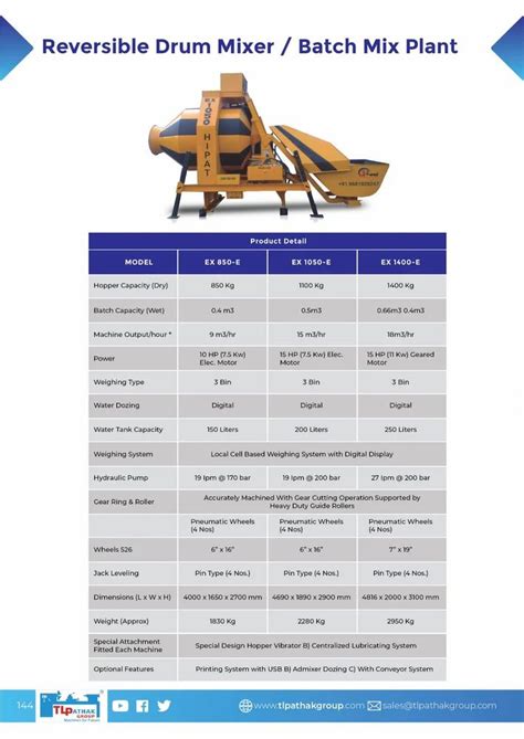 Concrete Electric Engine Reversible Drum Mixer Drum Capacity