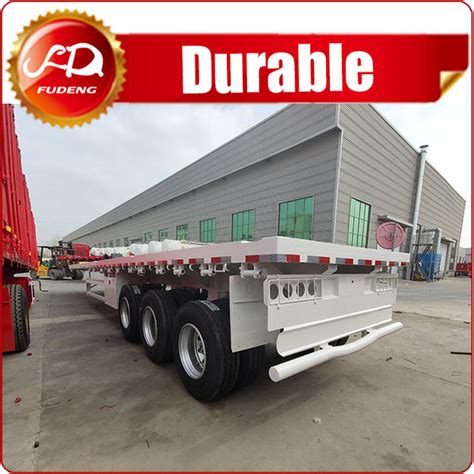 3 Axles Payload 60 Tons Flatbed Semi Trailer Transport 20ft 40ft