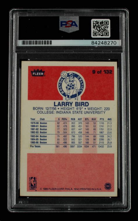 Larry Bird Signed Fleer Psa Encapsulated Pristine Auction