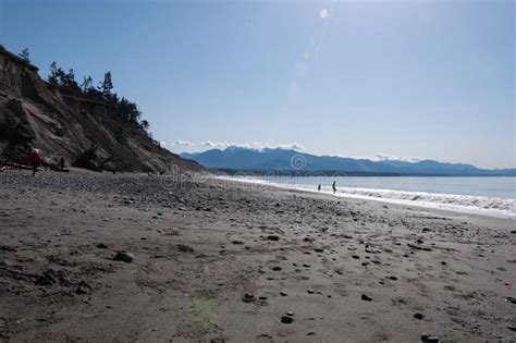 A Father And A Son At Dungeness Spit Olympic Peninsula USA Stock