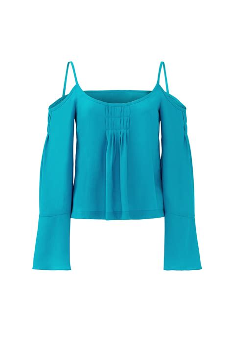 Teal Tulip Sleeve Top By Nanette Lepore For 58 Rent The Runway