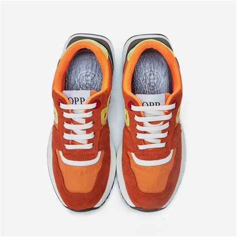 Women Lace-Up Suede Sneaker Orange - OPP Official Store