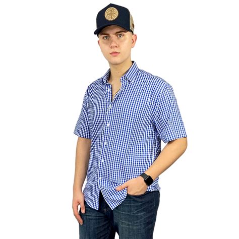 CAMISA MASCULINA COUNTRY XADREZ AZUL MANGAS CURTAS