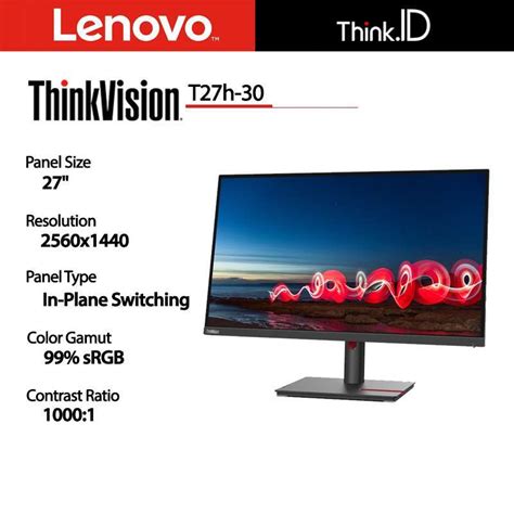 Jual Monitor LED Lenovo ThinkVision T27h 30 27 IPS 16 9 QHD 2560x1440