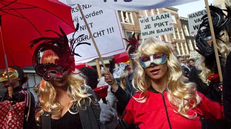 Amsterdam Prostitutes Protest Against Closure Of Sex Workers Windows