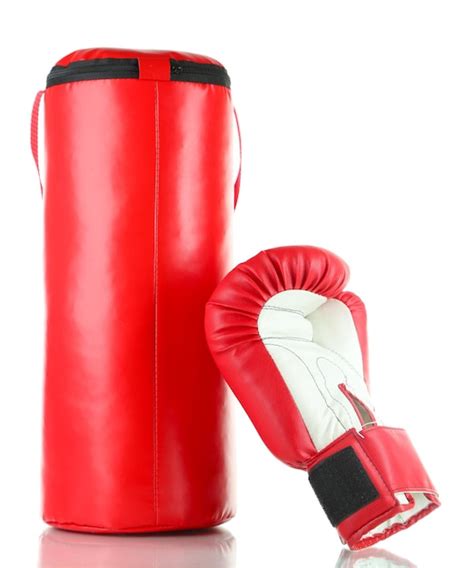 Premium Photo | Boxing gloves and punching bag isolated on white