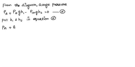 Solved The Figure Below Shows A Venture Meter Where A Manometer Is