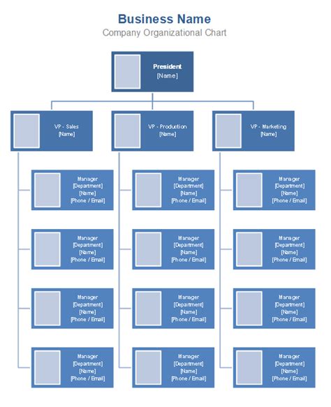 Small Business Organizational Chart Template