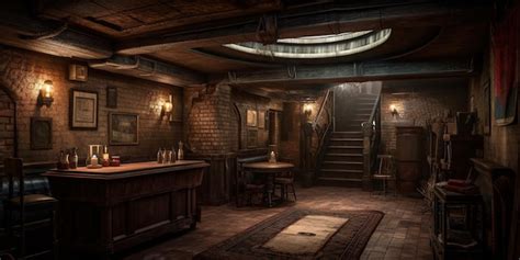 Premium Photo | Generative ai of a vintage pub interior in a loft style