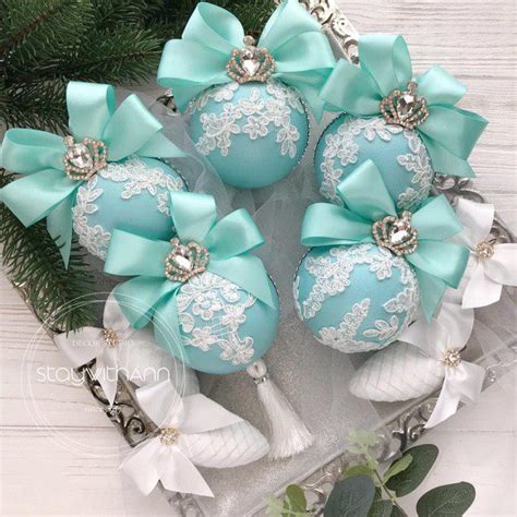 Christmas Ornaments Set Aqua Christmas Ornament Turquoise Etsy