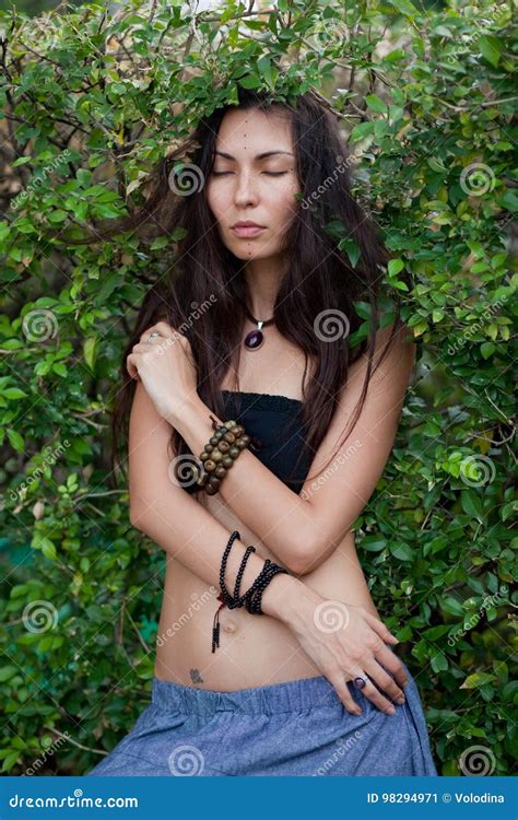 Portrait Of The Hippie Girl Stock Image Image Of Commune Baubles