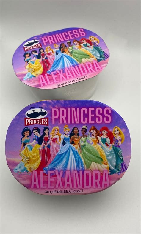 Personalized Princess Pringles Snack Stack Disney Princess Custom Label