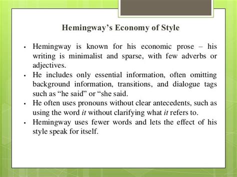 Hemingway style