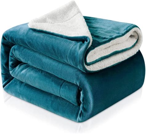 RATEL Coperta Pile Sherpa Blu Verde 150200cm Reversibile In