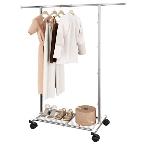 Simple Trending Movable Adjustable Rolling Clothing Rack Extendable