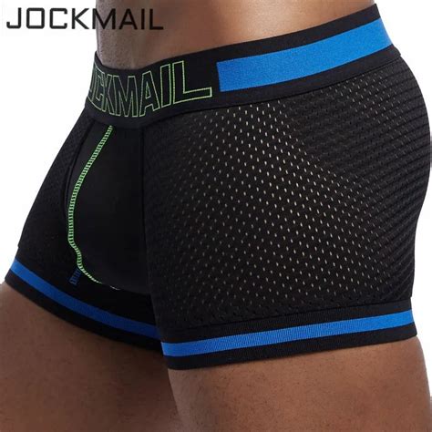 Jockmail Brand Men Underwear Boxers New Mesh Boxer Shorts Men Pants Trunks Underpants Cueca