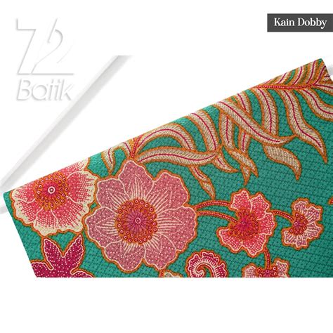 Jual Kain Batik Premium Dobby Motif Kembang Palem Warna Hijau